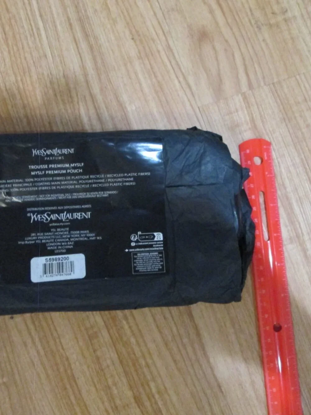 Yves Saint Laurent Parfums MYSLF line Black toiletry bag Sleek zipper bag